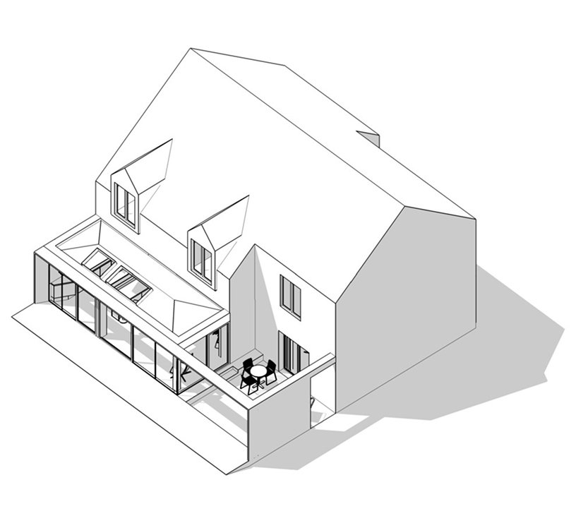 Plan extension de maison à Bordeaux - Terra Novella
